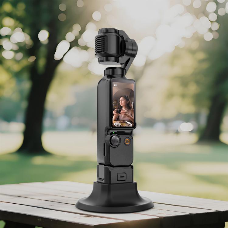 For DJI Osmo Pocket 3 PULUZ Adhesive Type Silicone Dock Desktop Base Bracket (Black) - Mount & Holder by PULUZ | Online Shopping UK | buy2fix