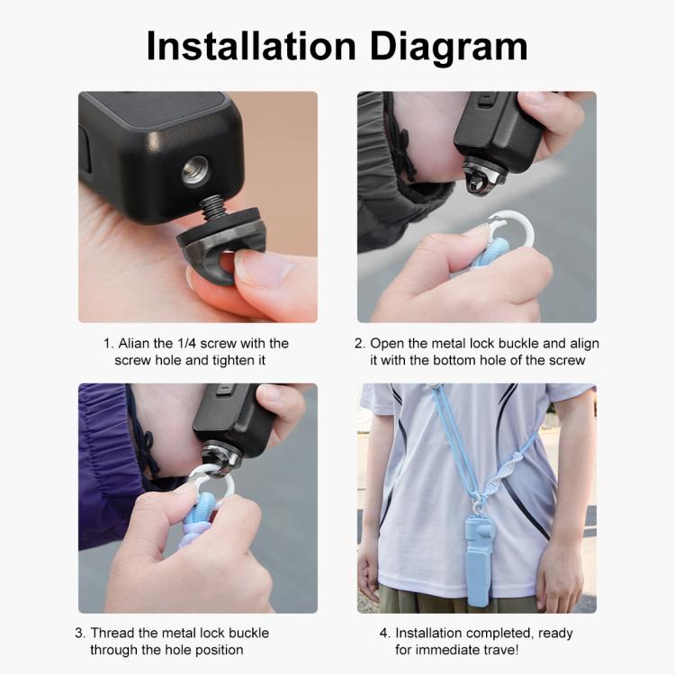 PULUZ Sports Camera Lanyard Long Adjustable Anti-lost Rope for DJI OSMO Pocket 3 / Insta360 X5 (Black) -  by PULUZ | Online Shopping UK | buy2fix