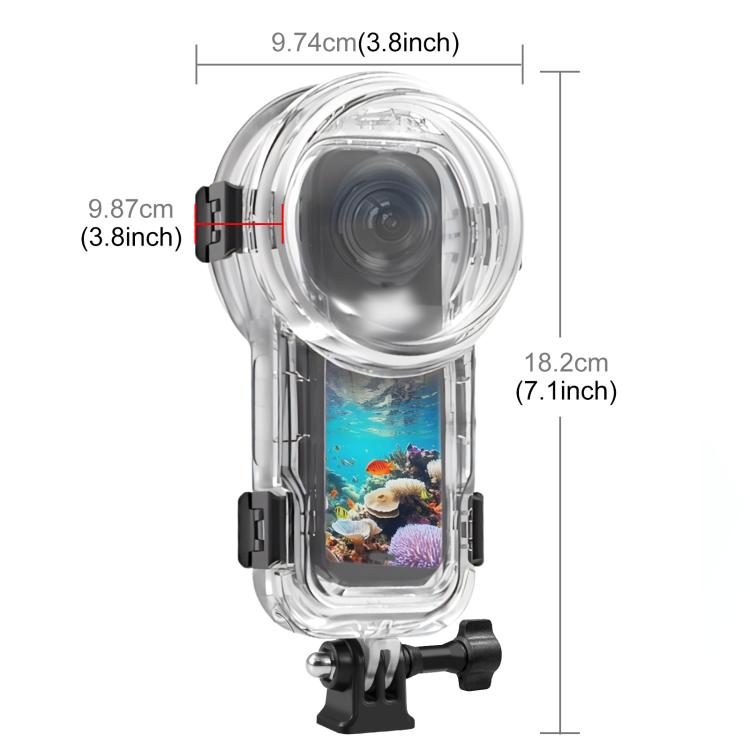 For Insta360 X5 PULUZ 60m Waterproof Sealed Diving Case (Transparent) - Case & Bags by PULUZ | Online Shopping UK | buy2fix