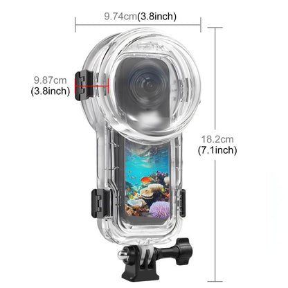 For Insta360 X5 PULUZ 60m Waterproof Sealed Diving Case (Transparent) - Case & Bags by PULUZ | Online Shopping UK | buy2fix