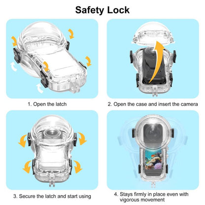 For Insta360 X5 PULUZ 60m Waterproof Sealed Diving Case (Transparent) - Case & Bags by PULUZ | Online Shopping UK | buy2fix