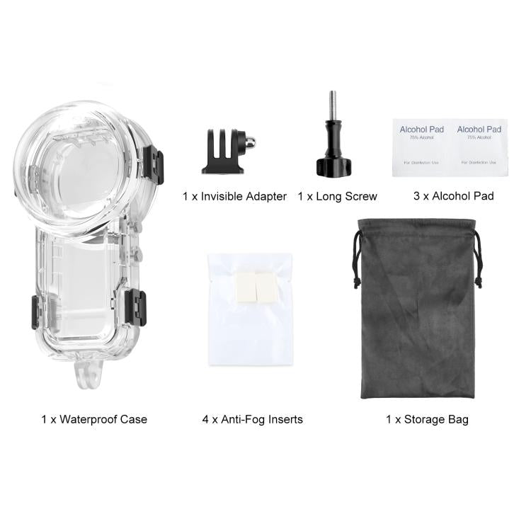 For Insta360 X5 PULUZ 60m Waterproof Sealed Diving Case (Transparent) - Case & Bags by PULUZ | Online Shopping UK | buy2fix