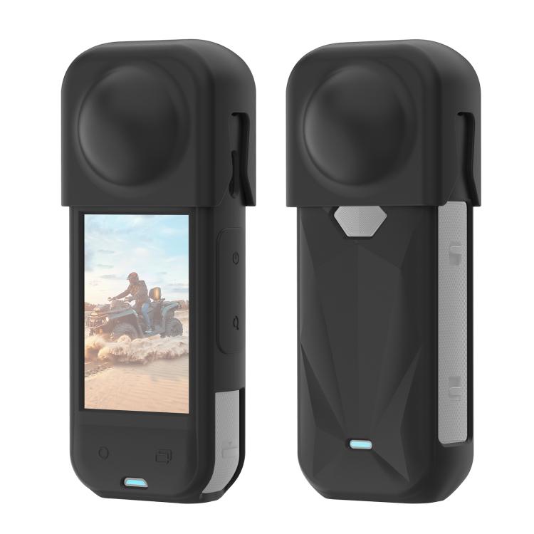 For Insta360 X5 PULUZ Silicone Protective Case with Lens Cover (Black) - Case & Bags by PULUZ | Online Shopping UK | buy2fix