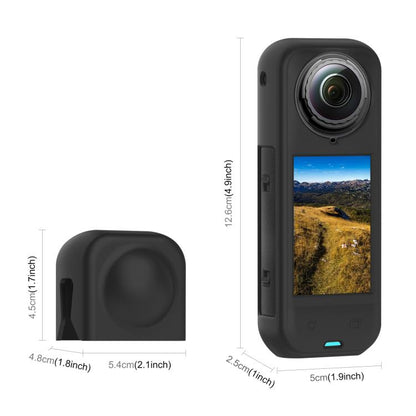 For Insta360 X5 PULUZ Silicone Protective Case with Lens Cover (Black) - Case & Bags by PULUZ | Online Shopping UK | buy2fix