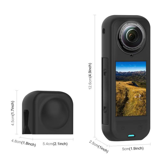 For Insta360 X5 PULUZ Silicone Protective Case with Lens Cover (Black) - Case & Bags by PULUZ | Online Shopping UK | buy2fix