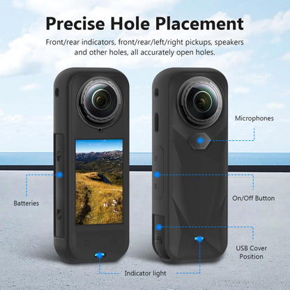 For Insta360 X5 PULUZ Silicone Protective Case with Lens Cover (Black) - Case & Bags by PULUZ | Online Shopping UK | buy2fix