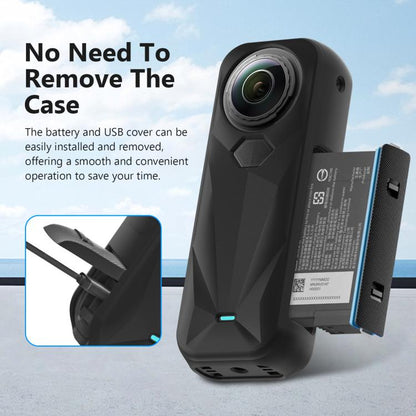 For Insta360 X5 PULUZ Silicone Protective Case with Lens Cover (Black) - Case & Bags by PULUZ | Online Shopping UK | buy2fix