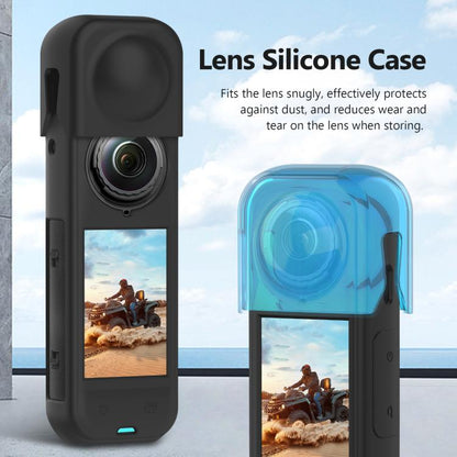 For Insta360 X5 PULUZ Silicone Protective Case with Lens Cover (Black) - Case & Bags by PULUZ | Online Shopping UK | buy2fix