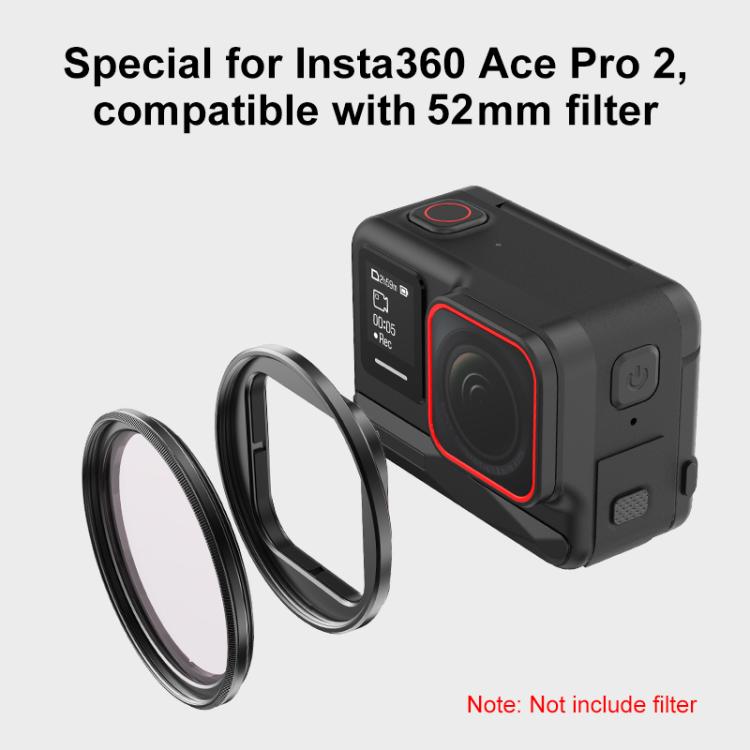 For Insta360 Ace Pro 2 PULUZ Filter Holder Metal Protective Filter Frame (Black) - Lens Filter by PULUZ | Online Shopping UK | buy2fix