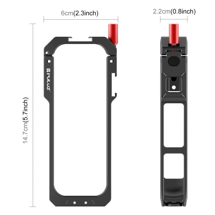 For Insta360 X5 PULUZ Metal Protective Cage Rig Housing Frame with Lens Cover (Black) - Mount & Holder by PULUZ | Online Shopping UK | buy2fix