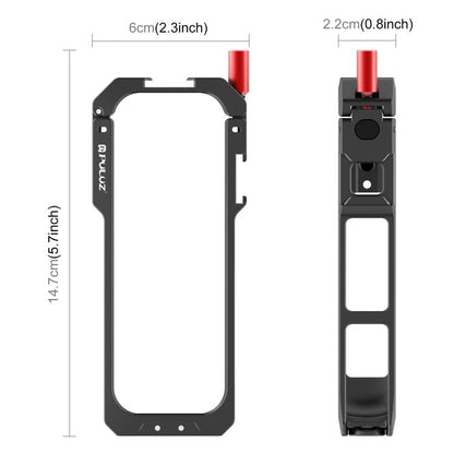For Insta360 X5 PULUZ Metal Protective Cage Rig Housing Frame with Lens Cover (Black) - Mount & Holder by PULUZ | Online Shopping UK | buy2fix