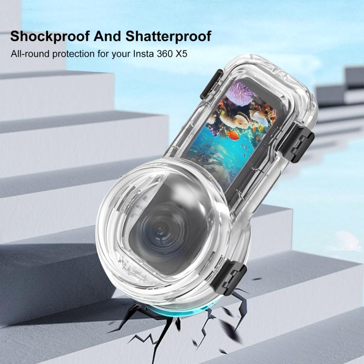 For Insta360 X5 PULUZ Quick Release 60m Waterproof Sealed Diving Case (Transparent) - Case & Bags by PULUZ | Online Shopping UK | buy2fix
