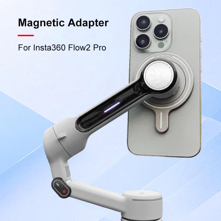 For Insta360 Flow 2 Pro PULUZ Magnetic Phone Mount Adapter (Silver) - Mount & Holder by PULUZ | Online Shopping UK | buy2fix