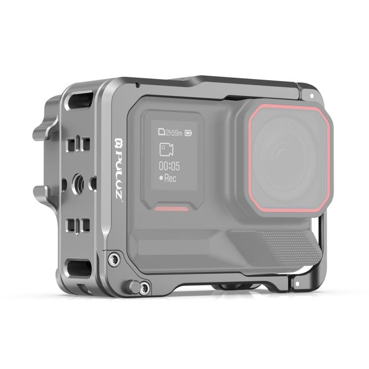 For Insta360 Ace Pro 2 PULUZ Aluminum Alloy Protective Cage Rig Dual Cold Shoe Housing Frame (Silver) - Mount & Holder by PULUZ | Online Shopping UK | buy2fix