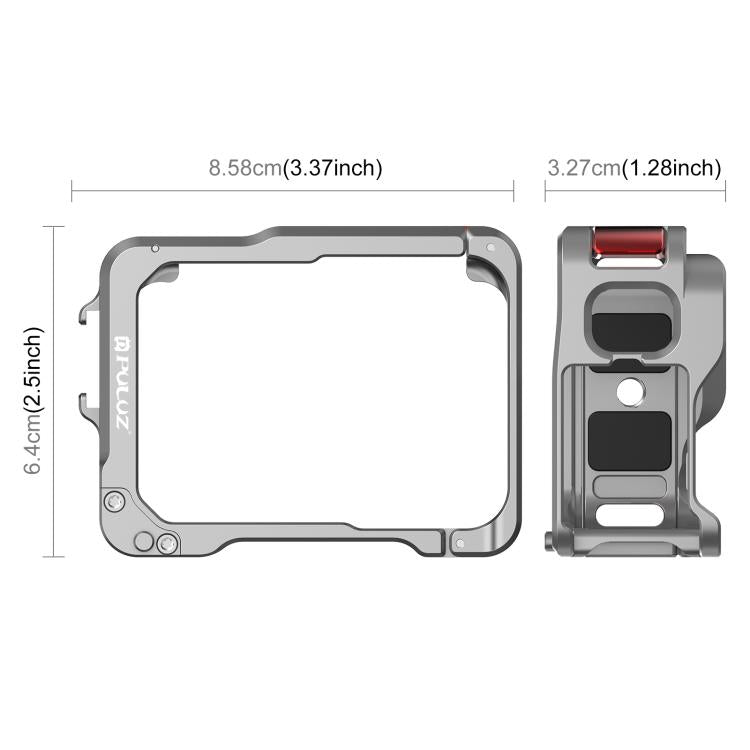 For Insta360 Ace Pro 2 PULUZ Aluminum Alloy Protective Cage Rig Dual Cold Shoe Housing Frame (Silver) - Mount & Holder by PULUZ | Online Shopping UK | buy2fix