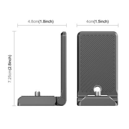 PULUZ Folding Magnetic Mount Base L Bracket For Insta360 X4 / X5 / DJI Pocket 3 (Black) - Mount & Holder by PULUZ | Online Shopping UK | buy2fix