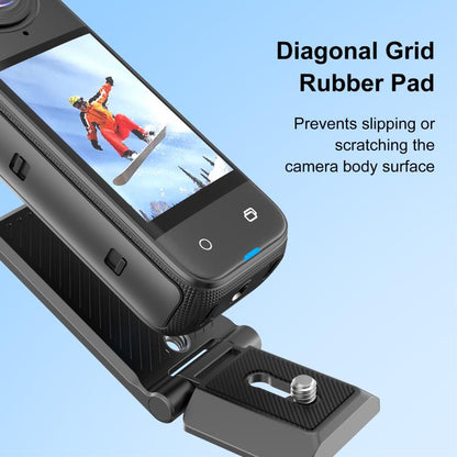 PULUZ Folding Magnetic Mount Base L Bracket For Insta360 X4 / X5 / DJI Pocket 3 (Black) - Mount & Holder by PULUZ | Online Shopping UK | buy2fix