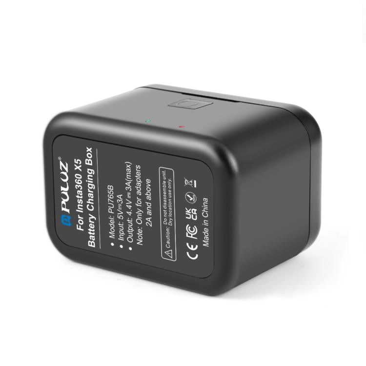 For Insta360 X5 PULUZ Dual-Batteries Charging Box Battery & Memory Card Storage Case (Black) - Others by PULUZ | Online Shopping UK | buy2fix