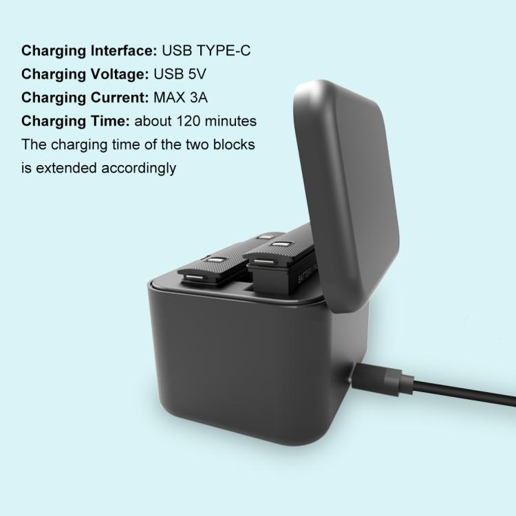 For Insta360 X5 PULUZ Dual-Batteries Charging Box Battery & Memory Card Storage Case (Black) - Others by PULUZ | Online Shopping UK | buy2fix