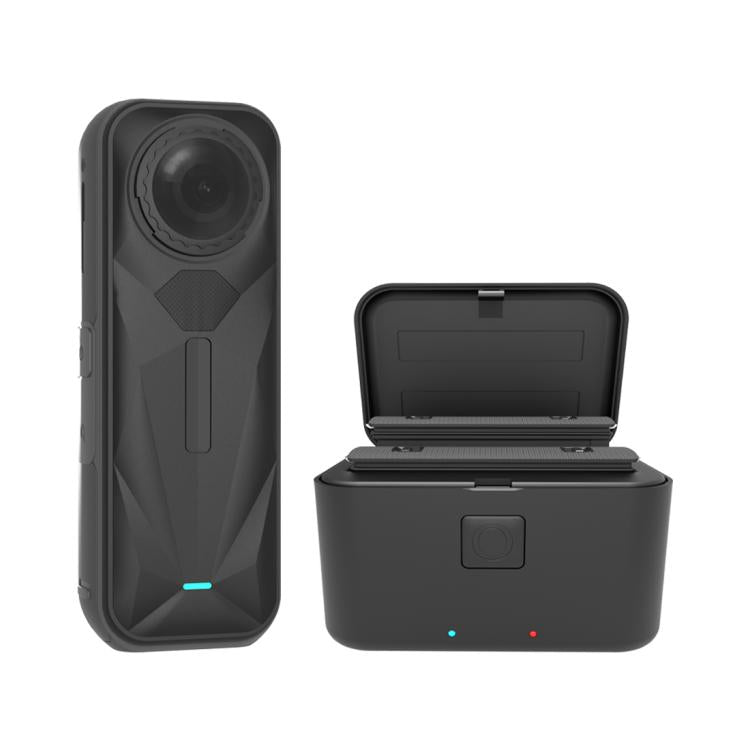 For Insta360 X5 PULUZ Dual-Batteries Charging Box Battery & Memory Card Storage Case (Black) - Others by PULUZ | Online Shopping UK | buy2fix