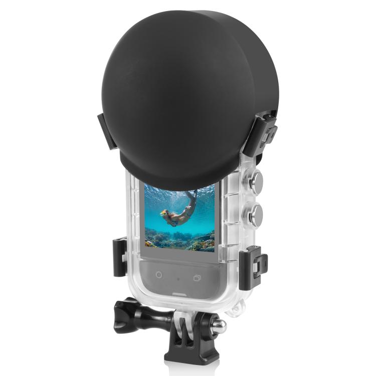For Insta360 X5 PULUZ Invisible Dive Case Lens Guard Silicone Protective Lens Cap Cover (Black) - Len Accessories by PULUZ | Online Shopping UK | buy2fix