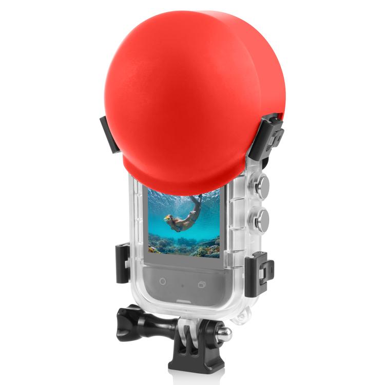 For Insta360 X5 PULUZ Invisible Dive Case Lens Guard Silicone Protective Lens Cap Cover (Red) - Len Accessories by PULUZ | Online Shopping UK | buy2fix