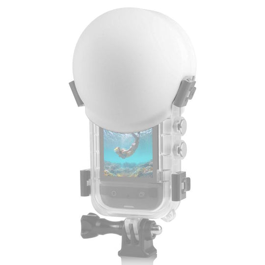 For Insta360 X5 PULUZ Invisible Dive Case Lens Guard Silicone Protective Lens Cap Cover (White)