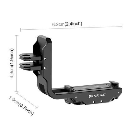 For DJI Osmo Action 5 Pro / 4 PULUZ Vertical Horizontal Shooting Quick Release Metal Magnetic L Bracket (Black) - Mount & Holder by PULUZ | Online Shopping UK | buy2fix