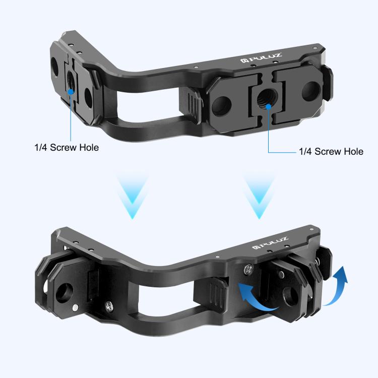 For DJI Osmo Action 5 Pro / 4 PULUZ Vertical Horizontal Shooting Quick Release Metal Magnetic L Bracket (Black) - Mount & Holder by PULUZ | Online Shopping UK | buy2fix