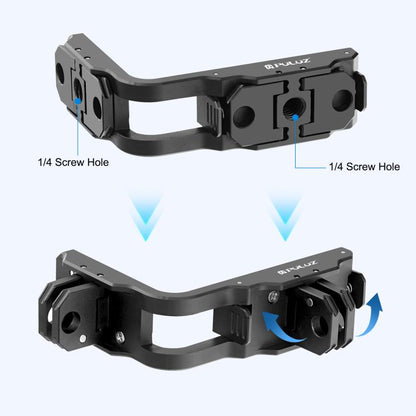For DJI Osmo Action 5 Pro / 4 PULUZ Vertical Horizontal Shooting Quick Release Metal Magnetic L Bracket (Black) - Mount & Holder by PULUZ | Online Shopping UK | buy2fix