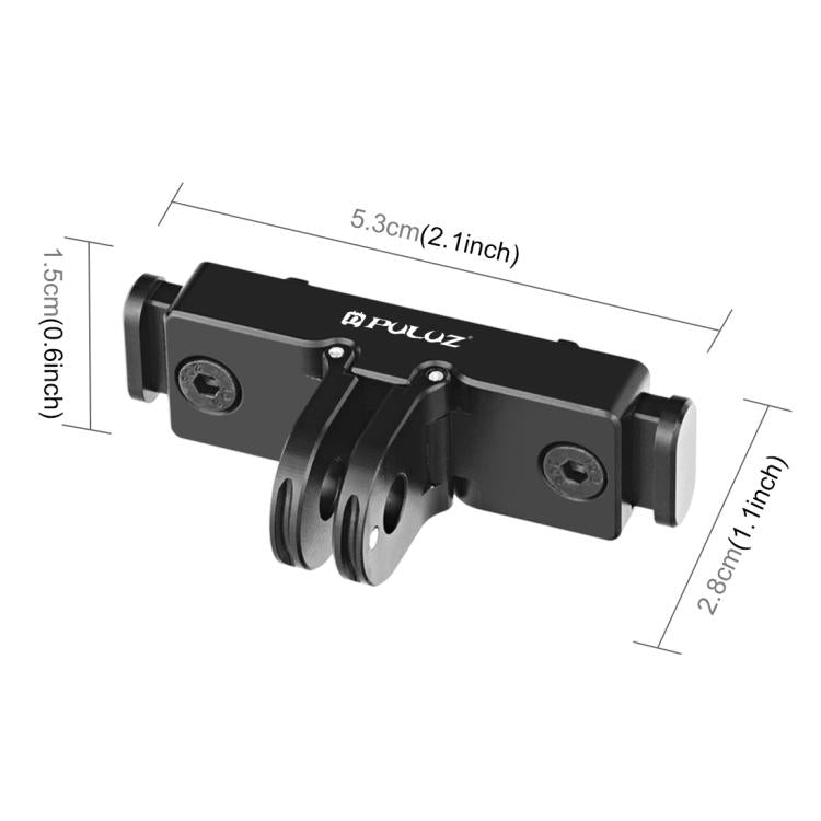 For Insta360 X5 / Ace Pro / Pro 2 PULUZ Aviation Aluminum Quick Release Base Adapter Bracket (Black) - Mount & Holder by PULUZ | Online Shopping UK | buy2fix