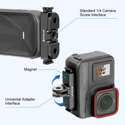 For Insta360 X5 / Ace Pro / Pro 2 PULUZ Aviation Aluminum Quick Release Base Adapter Bracket (Black) - Mount & Holder by PULUZ | Online Shopping UK | buy2fix