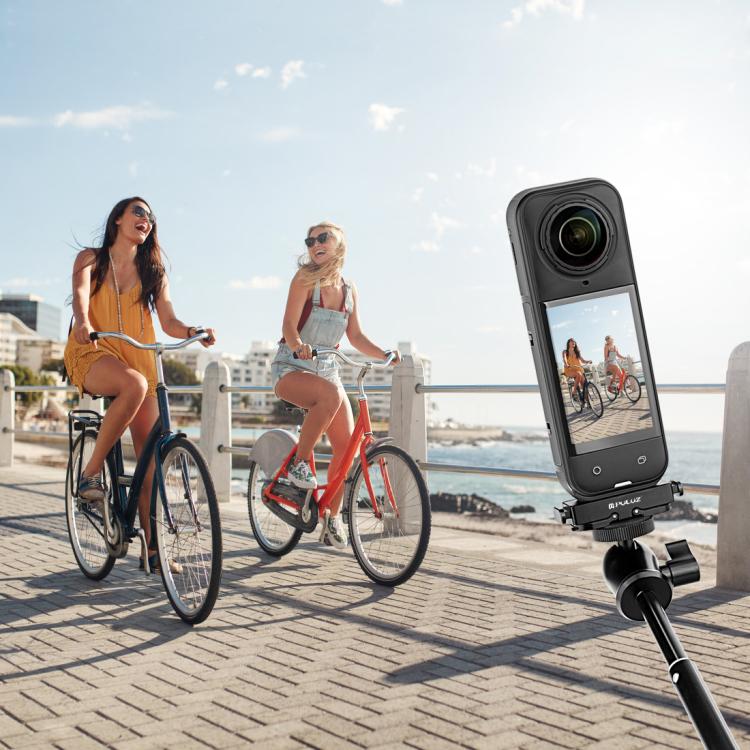 For Insta360 X5 / Ace Pro / Pro 2 PULUZ Aviation Aluminum Quick Release Base Adapter Bracket (Black) - Mount & Holder by PULUZ | Online Shopping UK | buy2fix