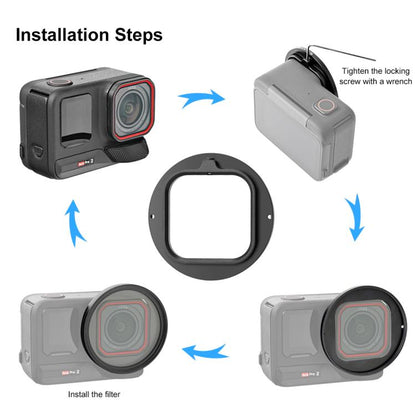 For Insta360 Ace Pro 2 PULUZ 52mm UV Lens Filter Adapter Ring with Lens Cover (Black) - Len Accessories by PULUZ | Online Shopping UK | buy2fix