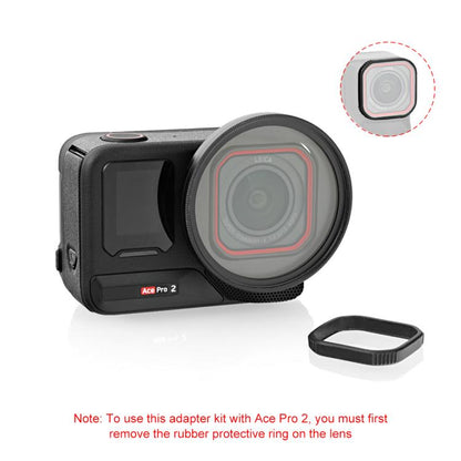 For Insta360 Ace Pro 2 PULUZ 52mm UV Lens Filter Adapter Ring with Lens Cover (Black) - Len Accessories by PULUZ | Online Shopping UK | buy2fix