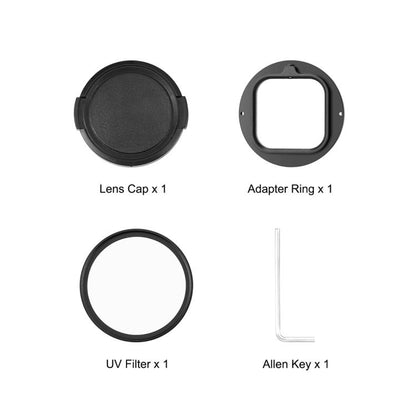 For Insta360 Ace Pro 2 PULUZ 52mm UV Lens Filter Adapter Ring with Lens Cover (Black) - Len Accessories by PULUZ | Online Shopping UK | buy2fix