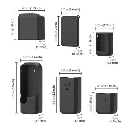 For DJI OSMO Pocket 3 PULUZ 6 in 1 Body Lens Handle Screen Mic Silicone TPU Cover (Black) - Case & Bags by PULUZ | Online Shopping UK | buy2fix