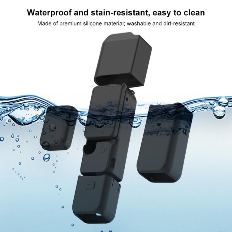 For DJI OSMO Pocket 3 PULUZ 6 in 1 Body Lens Handle Screen Mic Silicone TPU Cover (Black) - Case & Bags by PULUZ | Online Shopping UK | buy2fix
