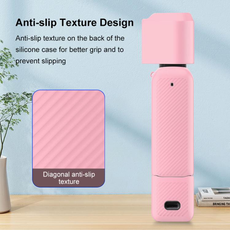 For DJI OSMO Pocket 3 PULUZ 6 in 1 Body Lens Handle Screen Mic Silicone TPU Cover (Pink) - Case & Bags by PULUZ | Online Shopping UK | buy2fix