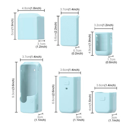 For DJI OSMO Pocket 3 PULUZ 6 in 1 Body Lens Handle Screen Mic Silicone TPU Cover (Mint Green) - Case & Bags by PULUZ | Online Shopping UK | buy2fix