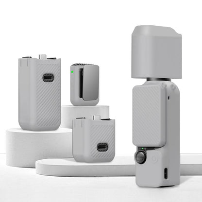 For DJI OSMO Pocket 3 PULUZ 6 in 1 Body Lens Handle Screen Mic Silicone TPU Cover (Grey) - Case & Bags by PULUZ | Online Shopping UK | buy2fix