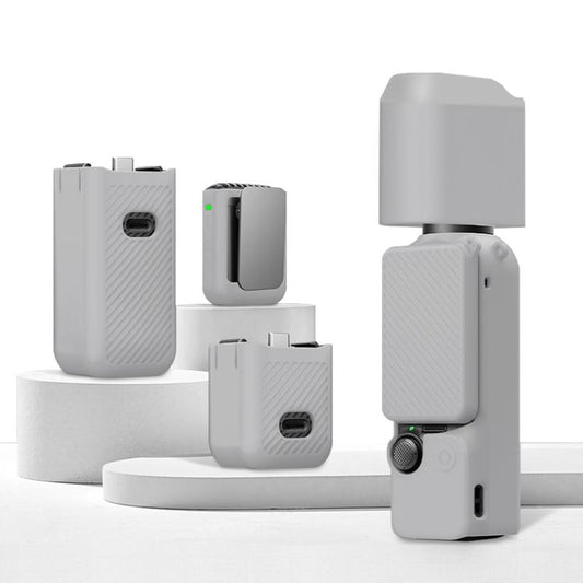 For DJI OSMO Pocket 3 PULUZ 6 in 1 Body Lens Handle Screen Mic Silicone TPU Cover (Grey) - Case & Bags by PULUZ | Online Shopping UK | buy2fix