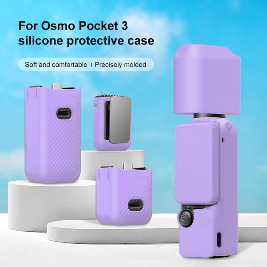 For DJI OSMO Pocket 3 PULUZ 6 in 1 Body Lens Handle Screen Mic Silicone TPU Cover (Purple) - Case & Bags by PULUZ | Online Shopping UK | buy2fix