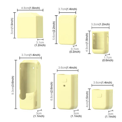 For DJI OSMO Pocket 3 PULUZ 6 in 1 Body Lens Handle Screen Mic Silicone TPU Cover (Yellow) - Case & Bags by PULUZ | Online Shopping UK | buy2fix