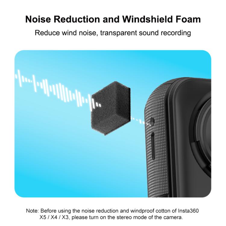 For Insta360 X5 / X4 / X3 PULUZ 6pcs Noise Reduction Windshield Foam Gasket (Black) - Case & Bags by PULUZ | Online Shopping UK | buy2fix