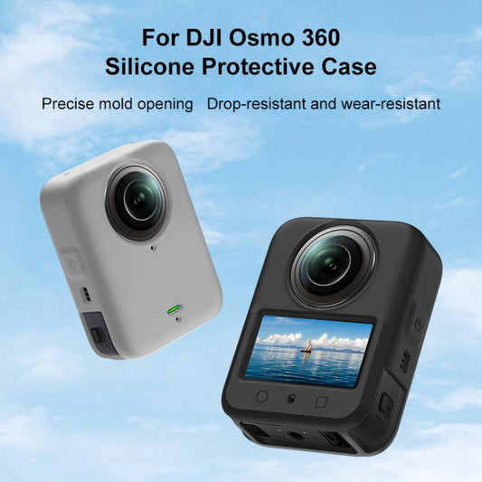For DJI Osmo 360 PULUZ Silicone Body Protective Cover with Lens Cover (Grey) - Case & Bags by PULUZ | Online Shopping UK | buy2fix