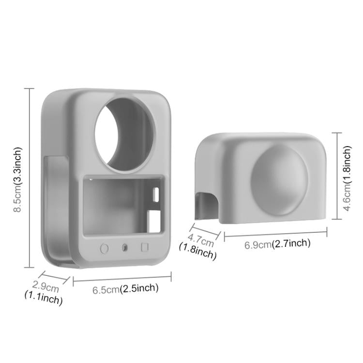 For DJI Osmo 360 PULUZ Silicone Body Protective Cover with Lens Cover (Grey) - Case & Bags by PULUZ | Online Shopping UK | buy2fix