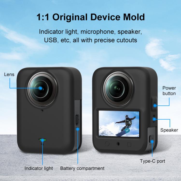 For DJI Osmo 360 PULUZ Silicone Body Protective Cover with Lens Cover (Grey) - Case & Bags by PULUZ | Online Shopping UK | buy2fix