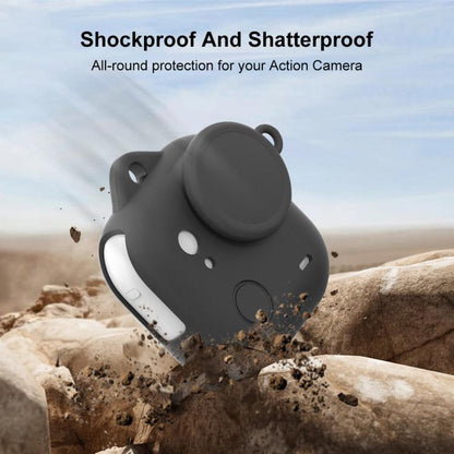 For Insta360 GO Ultra PULUZ Body Silicone Protective Cover with Lens Cap & Lanyards (Black) - Case & Bags by PULUZ | Online Shopping UK | buy2fix