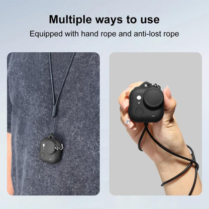 For Insta360 GO Ultra PULUZ Body Silicone Protective Cover with Lens Cap & Lanyards (Black) - Case & Bags by PULUZ | Online Shopping UK | buy2fix